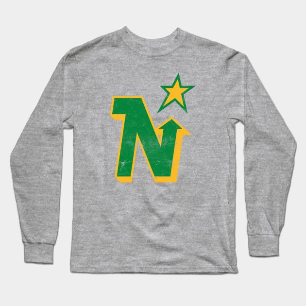 Minnesota North Stars --  Faded/Distressed Style Long Sleeve T-Shirt by CultOfRomance